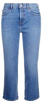 New Look Petite Blue Cropped Kick Flare Jeans