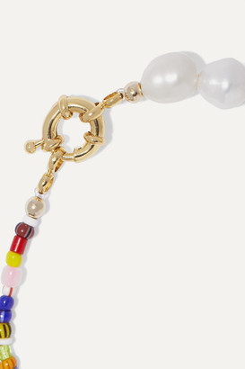 Eliou Thao Gold-plated, Pearl And Bead Bracelet