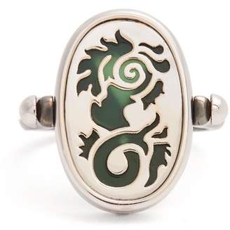Elie Top - Diamond, Agate & Silver 4 Elements Ring - Womens - Green