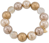 Thumbnail for your product : Carolee Gold-Tone Imitation Pearl and Faceted Bead Stretch Bracelet