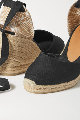 Castaner Carina 80 Canvas Wedge Espadrilles - Black - ShopStyle