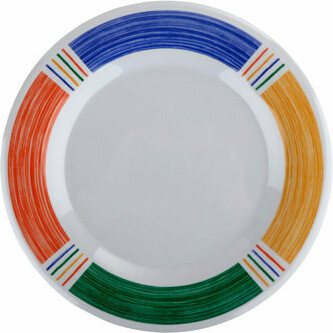 G.E.T. 10.5" Heavy-Duty Wide Rim Melamine Plastic Dinner Plate (Set of 12)