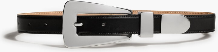 Lucca Belt in Black Leather with Silver