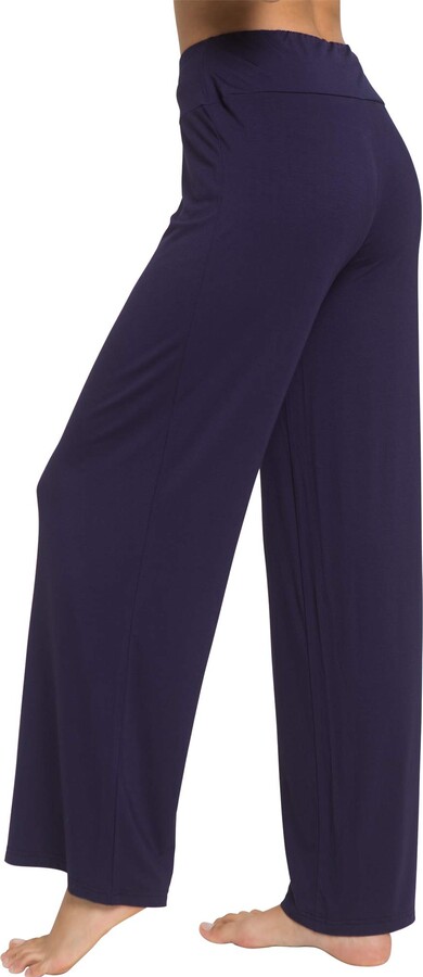 WiWi Women's Bamboo Lounge Wide Leg Pants Stretchy Casual Bottoms Soft Pajama  Pant Plus Size Sleepwear S-4X - ShopStyle
