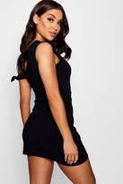 Thumbnail for your product : boohoo Tie Detail Wrap Mini Dress
