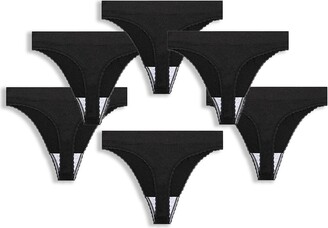 GRANKEE Womens Breathable Seamless Thong Panties No Show Underwear 3-6 Pack 