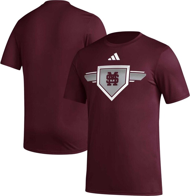 adidas Men's Maroon Mississippi State Bulldogs 2023/24 Aeroready Homeland Plate Pregame T-Shirt