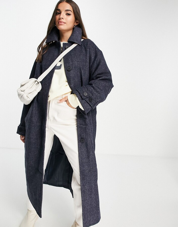 Navy Oversized Coat | Shop The Largest Collection | ShopStyle