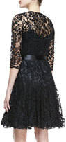 Thumbnail for your product : Rickie Freeman For Teri Jon 3/4-Sleeve Lace Overlay Cocktail Dress, Black