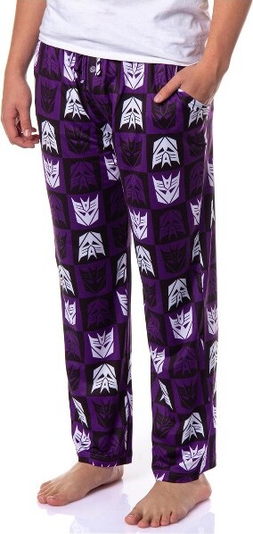 Intimo IntimoTransformersMen'sDecepticonLogoTilePrintSleepPajamaPants(X-Large)Purple