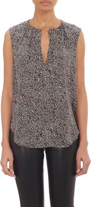 L'Agence Women's Abstract-Print Keyhole Blouse-Multi