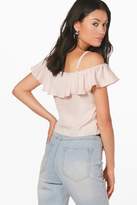 Thumbnail for your product : boohoo Cold Shoulder Frill Crop