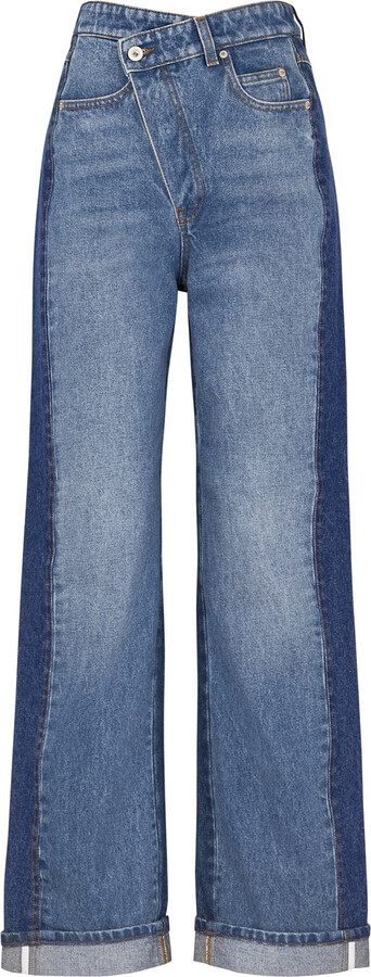 Loewe Trompe L'oeil Panelled Straight-leg Jeans - Blue - 6 - ShopStyle