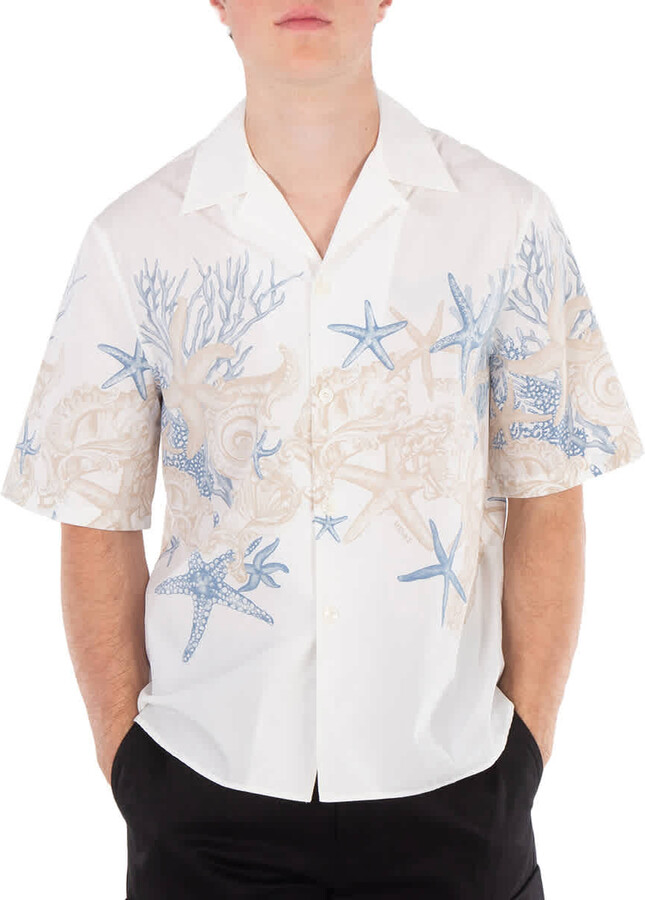 Versace Barocco Sea Print Cotton Poplin Shirt