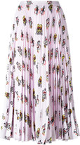 Prada - jupe imprimée plissée - women - Soie/Polyester - 38