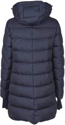 Herno Blue Down Jacket With Knitted Details