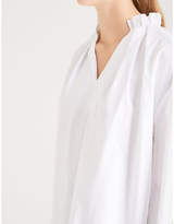 Thumbnail for your product : Sandro Ruffled cotton-poplin shirt