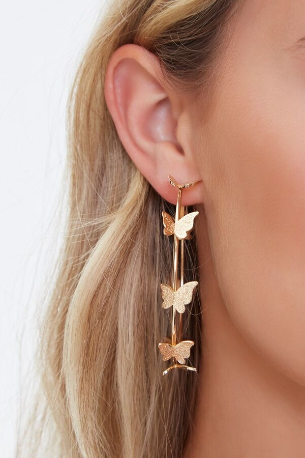 Butterfly Hoop Earrings Forever 21