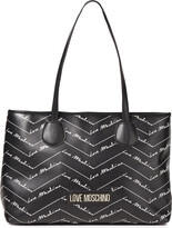 Thumbnail for your product : Love Moschino Logo-print Faux Leather Tote