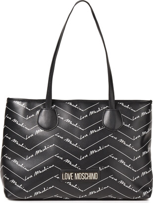 Love Moschino Logo-print Faux Leather Tote