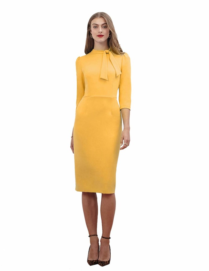donna morgan yellow dress