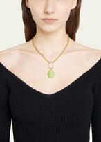 Thumbnail for your product : Ben-Amun Gold Snake Necklace with Vintage Stone Pendant