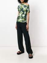 Thumbnail for your product : Junya Watanabe asymmetric graphic camouflage print top