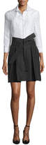 Thumbnail for your product : Carolina Herrera 3/4-Sleeve Colorblock Trench Dress, White/Black
