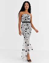 Thumbnail for your product : Chi Chi London lace pencil dress in monochrome