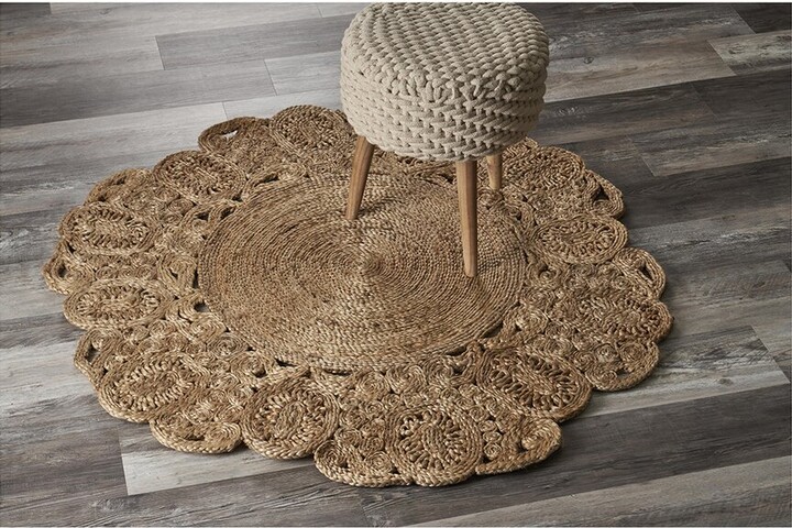 LR Home Brynn Hand-Woven Floral Area Rug