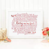 Thumbnail for your product : More Than Words Personalised Ruby 40th Wedding Anniversary Print