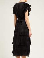 Thumbnail for your product : Diane von Furstenberg Sasha Pleated Tiered Wrap Midi Dress - Womens - Black
