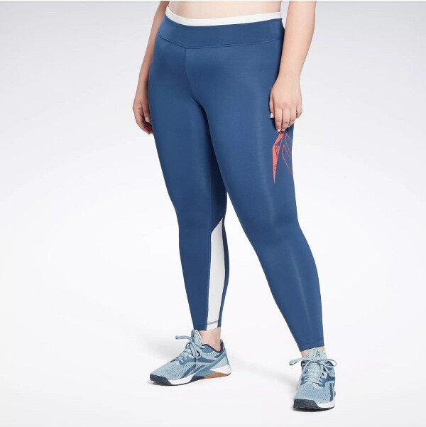 Reebok Workout Ready Vector Leggings (Plus Size) Womens Athletic Leggings  4X Short Batik Blue - ShopStyle Girls' Pants