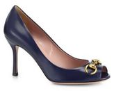 Thumbnail for your product : Gucci Jolene Leather Peep-Toe Pumps