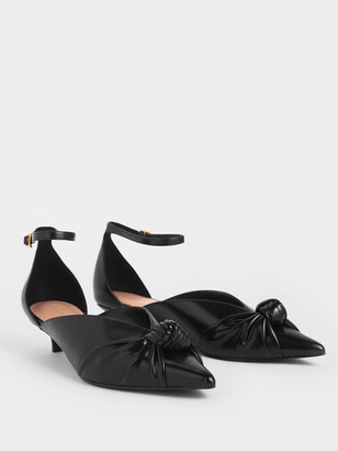 Charles & Keith Knotted Kitten Heel Pumps