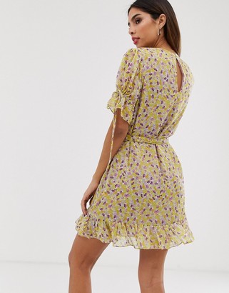 The East Order arlo floral mini dress with belt