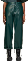 Thumbnail for your product : MM6 MAISON MARGIELA Green Cuffed Faux-Leather Trousers