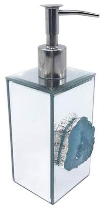 Jay Import Teal/Silver Agate Mirroed Lotion Dispenser