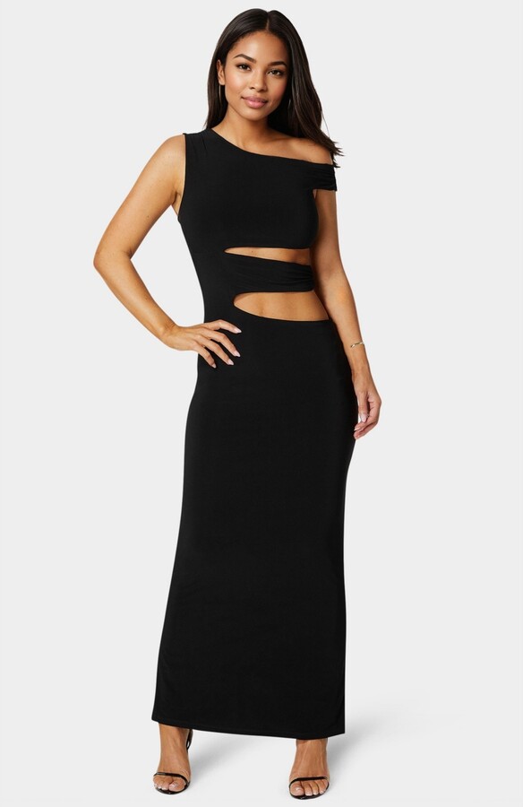 Bebe Women's Asymmetrical Cutout Maxi Dress