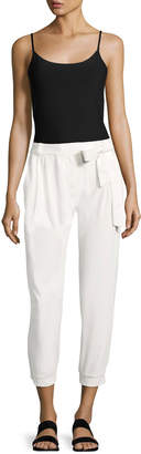 Parker Elliott Mid-Rise Cropped Pants, White