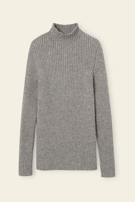 Mansur Gavriel Alpaca Silk Ribbed High Neck Sweater - Grey