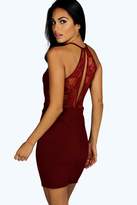 Thumbnail for your product : boohoo Leona Lace Back Cut Out Bodycon Dress