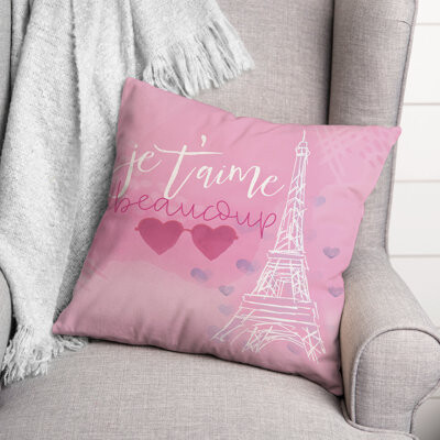 Designs Direct Creative Group Je t'aime Beaucoup Throw Pillow