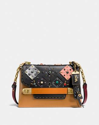 Coach Swagger Chain Crossbody With Snakeskin Patchwork Prairie Rivets