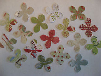 Martha Stewart 100+ 1 Flower Paper Punch Outs - Christmas, Distressed