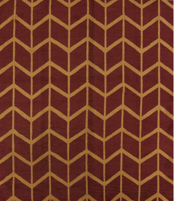 Isabelline Senac Trellis Oriental Hand-Knotted Wool Gold/Burgundy Area Rug