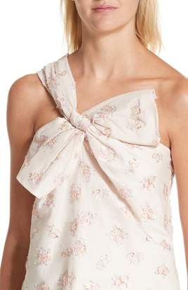 Rebecca Taylor Bow Front Floral Jacquard Top