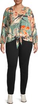 Thumbnail for your product : NIC+ZOE, Plus Size Floral Tie-Front Top