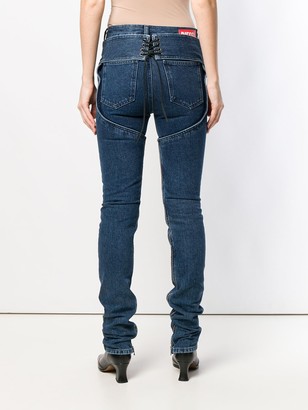 Diesel Red Tag Buckle-Detail Skinny Jeans