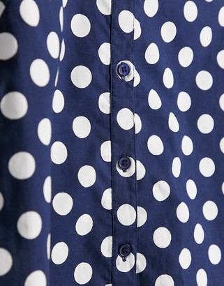 Wednesday's Girl relaxed mini shirt dress in polka dot